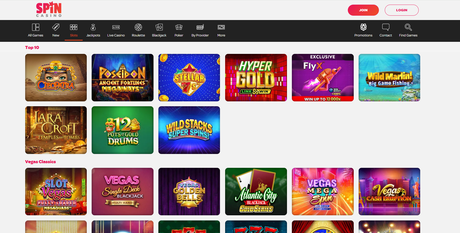 Spin Casino screenshot